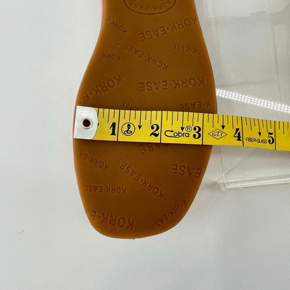 Kork-Ease Womens Mesa Slide Sandals 7M Orange Leather Wedge KE0023508 Studs - Picture 14 of 14